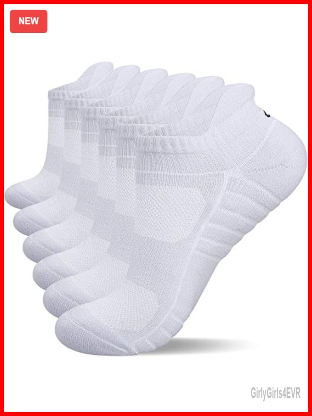 Athletic Running Ankle Socks Low Cut Cushioned Anti-Blister Tab Sports Socks 6